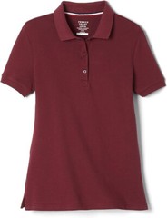 Girls Burgundy Stretch Polo SA9403 Short Sleeve French Toast School Size M to XL