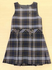 Lands’ End Girls Classic Navy Plaid School Uniform Jumper Size 6 – Repair