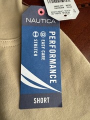 NWT Nautica Girls School Uniform Khaki Stretch Elastic Waist Shorts 16 Regular