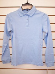 Girls Arrow $22 Long Sleeved Light Blue Uniform Polo Shirt Size 7/8 – 16