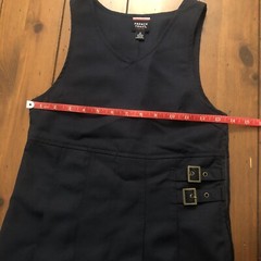 French Toast Navy Blue Uniform Jumper Dress Pleated Side Zip Buckles Size 8