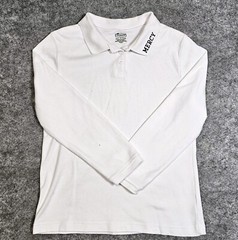 Mercy HS Girls Uniform Shirt XL (18-20) White Long Sleeve Polo Embroidered