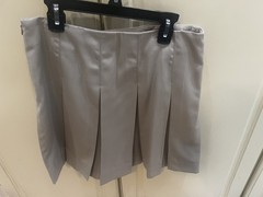Girls size 7 Junior Mills Khaki Pleated A-Line School Uniform Skirt EUD