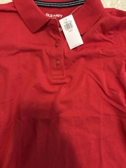 NWT Girls Old Navy Uniform Pique Polo Shirt Size S 6-7 Red