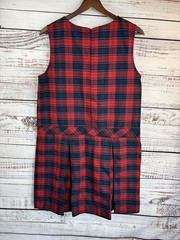 Vintage Flynn O’Hara Schoolgirl Plaid Uniform Dress 14 Jumper Pinafore Blue Red