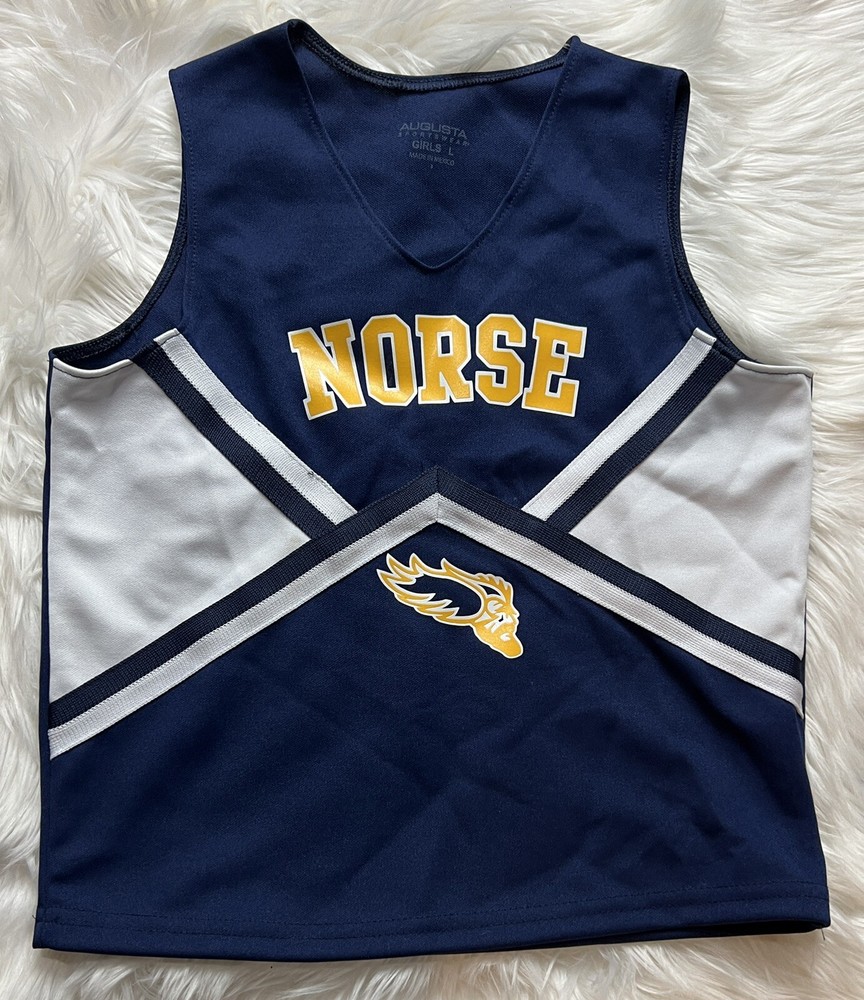 Augusta Sportswear Sleeveless Blue NORSE Graphics Cheerleading Top Size Girls XS