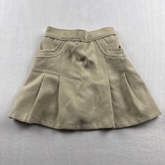 Nautica Girls’ School Uniform Skort Skirt Khaki Size 8 With Pockets Beige Tan
