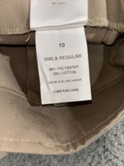 Girls K-12 GEAR Khaki Flat Front Uniform Casual Shorts Size 10 Tan Brown 2450GR