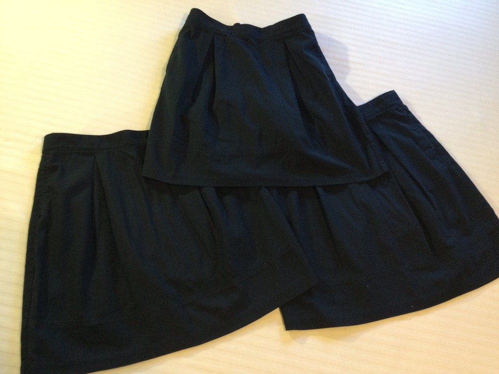 Lands End Girls Classic Navy School Uniform Top of Knee Skort Size 12 Lot Of 3
