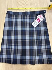 A+ School Apparel Blue Plaid 57 Pleated School Uniform Skirt Waist 31″ Girls 10H