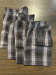 Lot of 3 pairs School Uniform Plaid Pleated Shorts size 12 1/2 Blessed Trinity