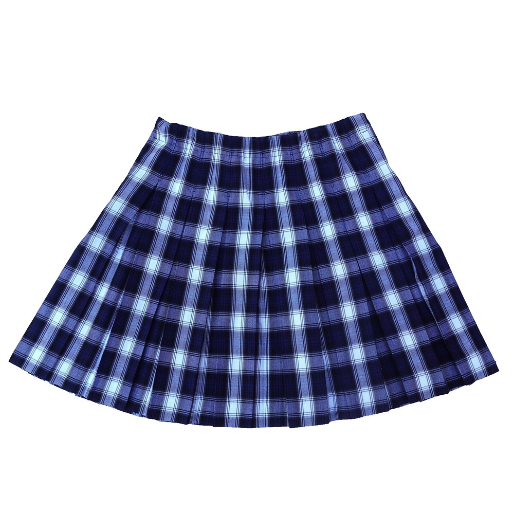 Mills Uniform Girls 14 Navy White Plaid Pleated A-Line Skirt Uniform School