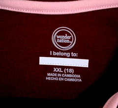 Wonder Nation Girl’s Burgundy School Uniform Polo Shirt Top Size XXL(18)