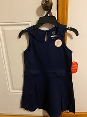 NEW GIRLS SIZE 6X WONDER NATION SCHOOL UNIFORM STRETCH PLEATED KNIT JUMPER DRESS