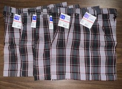 Lot of 5 pairs School Uniform Plaid Pleated Shorts (52) size 12 Blessed Trinity
