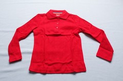 French Toast Toddler Girls’ Long Sleeve Picot Collar Knit Polo NC3 Red Size 4T