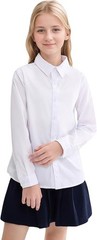 SOLOCOTE Girls White Dress Shirt Long Sleeve Uniform Blouse Formal Size 9Y