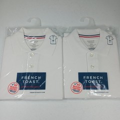 NEW French Toast Boys 2-Pack Short Sleeve Polo School Uniform, M (8)