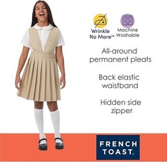 Girls Navy Blue Jumper Y9000 V-Neck Pleated French Toast Uniform Sizes 4 to 20