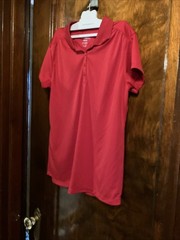 IZOD School Uniform Polo Shirt Girls Size: XL (16) Red 100% Polyester