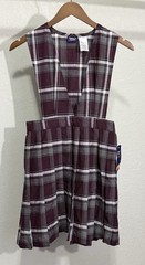 NWT French Toast Girl’s Burgandy Plaid V-Neck Pleated Jumper