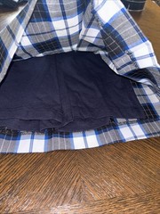 Girls Mills Co. Plaid Knife Pleat No Roll Skirt Reg. Blue And White Sz 8