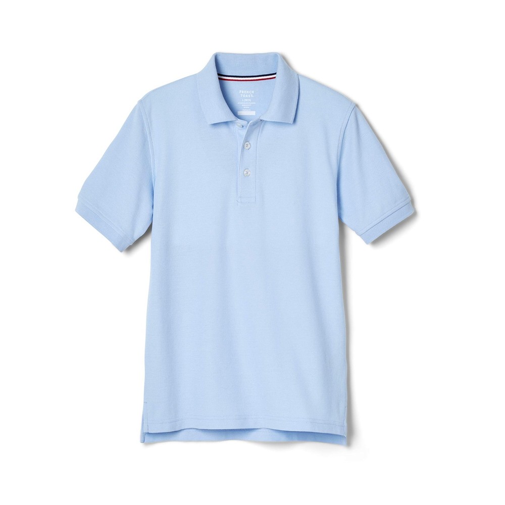French Toast Unisex Kids Short Sleeve Pique Polo Shirt Light Blue 1416H
