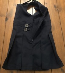 French Toast Navy Blue Uniform Jumper Dress Pleated Side Zip Buckles Size 8