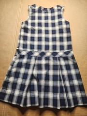 Girls 8 Plaid School Uniform Jumper Black Navy Gray Sleeveless Parker Tag