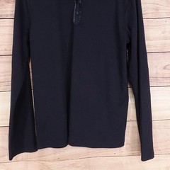 New! Nautica Polo Shirt Girls 2XL (20.5) Plus Navy Long Sleeve School Uniform