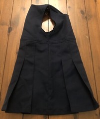 French Toast Navy Blue Uniform Jumper Dress Pleated Side Zip Buckles Size 8