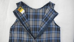 Girls R/K Blue & Gray Plaid Kick Pleat Uniform Jumper Dress 1/2 Sz 81/2 & 201/2