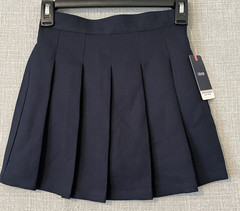 Navy Pleated School Uniform Skort Girls 8 Interlochen Blue Lake Camp Elastic