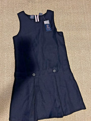 IZOD Girls School Uniform Jumper Dress Navy Blue Size 10 1/2 Regular – Pleated