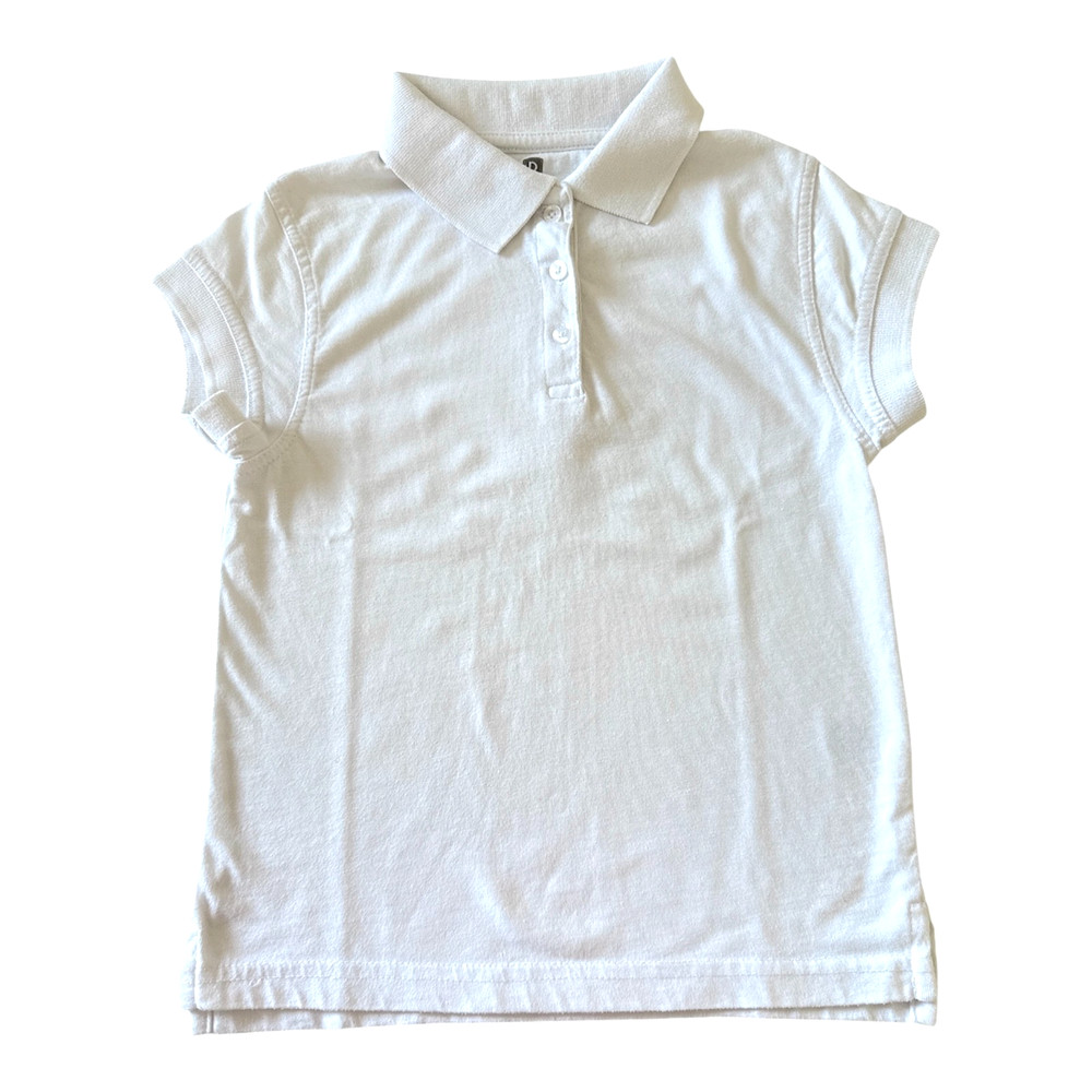 Dennis Uniform White Polo Shirt Size YXS 5-6 Short Sleeve Girls School Uniform