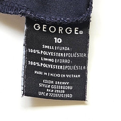 George Girls School Uniform Skirt Pleated Hem Pull On Navy Blue Size 10