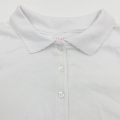 Chaps Girls Size XL (6X) School Uniform Short Sleeve Polo T-Shirt White
