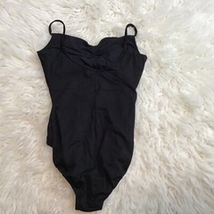 So Danca Girls Ballet Dance Leotard One Piece Black Ruched Bra Lined Size S