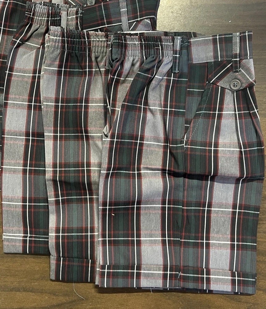 Lot of 3 pairs School Uniform Plaid Pleated Shorts size 8 1/2 Blessed Trinity