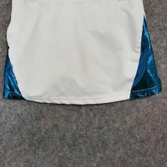 Rebel Athletic Cheer Uniform Girls Large Blue White CF Long Sleeve Top Skirt Set