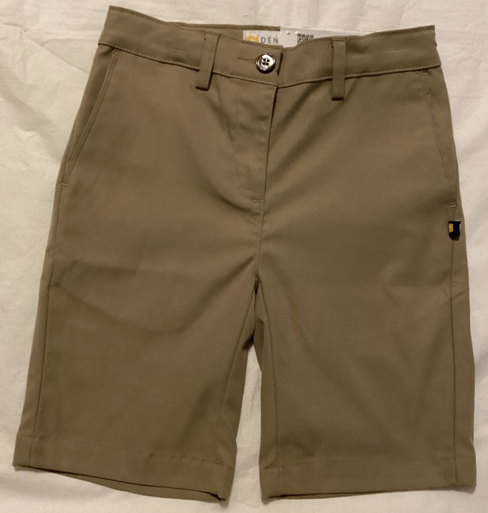 DENNIS UNIFORM SHORTS Girl Sz 8 Khaki 100% Polyester NWT