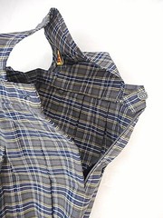 Girls R/K Blue & Gray Plaid V-Slit Uniform Dress Size 10 Regular