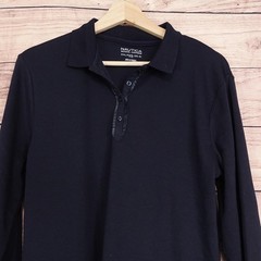 New! Nautica Polo Shirt Girls 2XL (20.5) Plus Navy Long Sleeve School Uniform