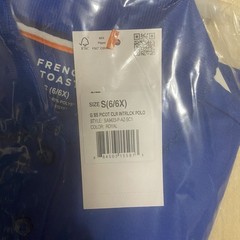 French Toast Girls’ Size Small (6/6X) Blue Short Sleeve Picot Collar Polo Shirt