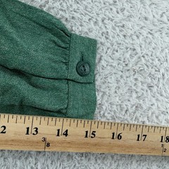 Vtg Girl Scouts 50s Uniform Dress Girls M Green Long Sleeve Collar Button Front