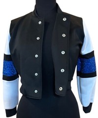 Weissman Brand Short Jacket w/Blue Sequins Polyester Blend Child Size M