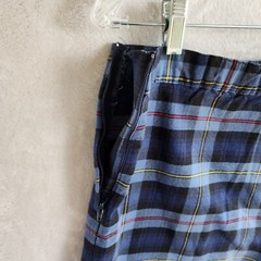 French Toast Girls School Uniform Navy Blue Plaid Pleated Skirt Skort 14 1/2