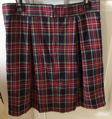 Lands’ End School Uniform Size 12 Custom Girls Plaid Pleated Skort Top Of Knee