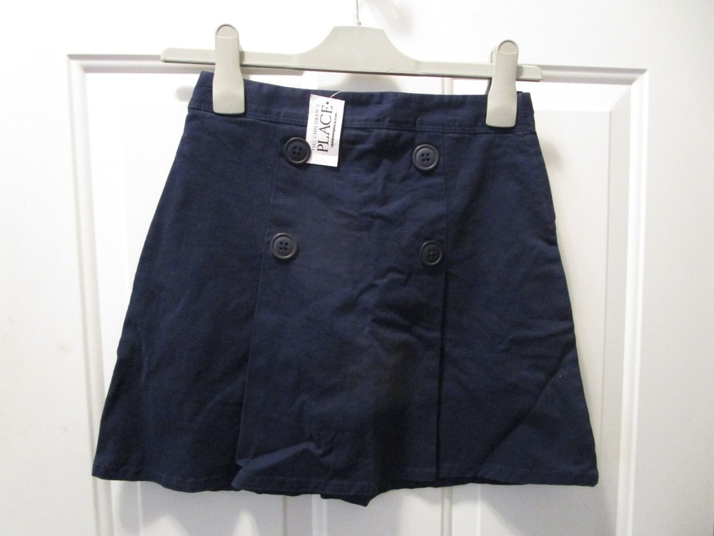 CHILDREN’S PLACE GIRLS UNIFORM STRETCH PLEATED BUTTON BLUE SKORT SIZE 12 SLIM