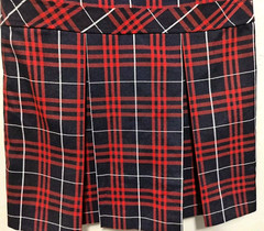 PARKER UNIFORM Girls Sz 10 Red & Blue Plaid Pleated Jumper Dress Private School